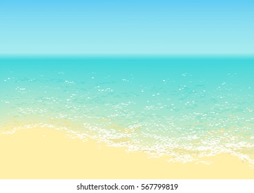 Beach with turquoise tropical sea and clean sand