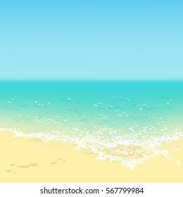 Beach with turquoise tropical sea and clean sand