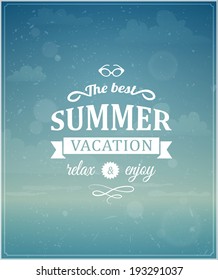 Beach typographic background eps10