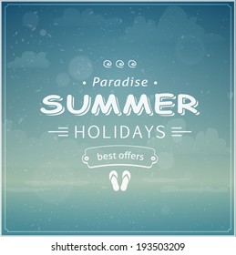 Beach typographic background eps10