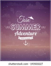 Beach typographic background eps10