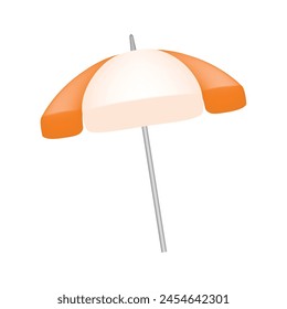 beach umbrella 3d illustration isolated on white background.