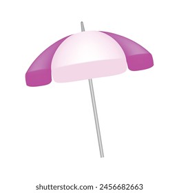  beach umbrella 3d illustration isolated on white background.