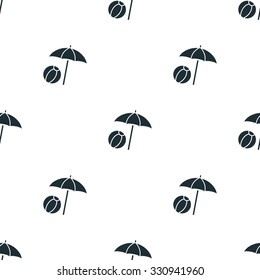 Beach umbrella with ball icon