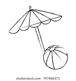 beach umbrella with balloon