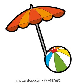 beach umbrella with balloon