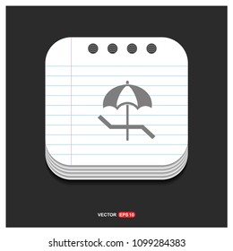 Beach Umbrella with Bed Icon