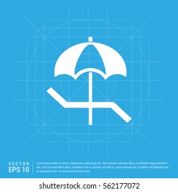 Beach Umbrella with Bed Icon