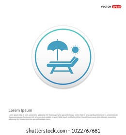 Beach umbrella and bed icon Hexa White Background icon template