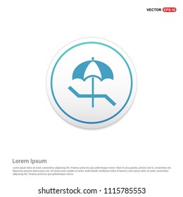 Beach Umbrella with Bed Icon Hexa White Background icon template - Free vector icon