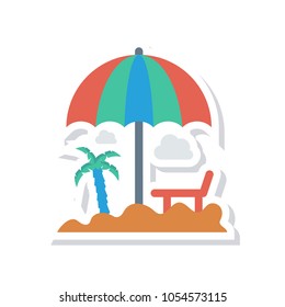 beach umbrella  bench 