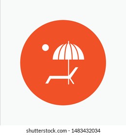 Beach, Umbrella, Bench, Enjoy, Summer
