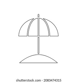 Beach umbrella black line icon. Vocations summer concept. Vector holidays illustration isolated on white.