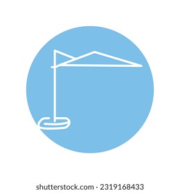 Beach umbrella black line icon. Pictogram for web page, mobile app, promo.