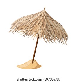 Beach umbrella from cane. Vector illustration.