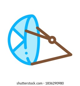 Beach Umbrella Canoeing Icon Vector Thin Line. Contour Illustration