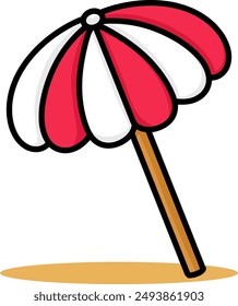 beach umbrella cartoon drawing vector