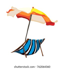 Beach umbrella cartoon. Vector illustration