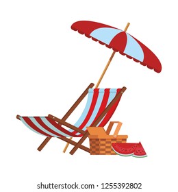 beach umbrella and chair