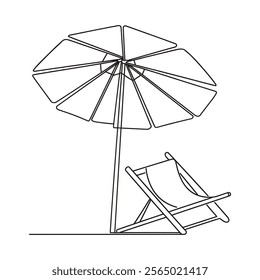 beach umbrella and chair drawing