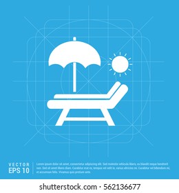 Beach umbrella chair icon
