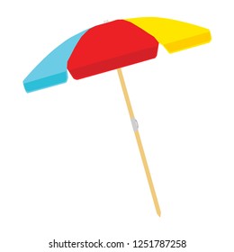 Beach Umbrella Color Isolated On White Background. Vector Illustration