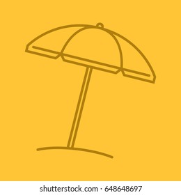 Beach umbrella color linear icon. Parasol. Thin line outline symbols on color background. Vector illustration