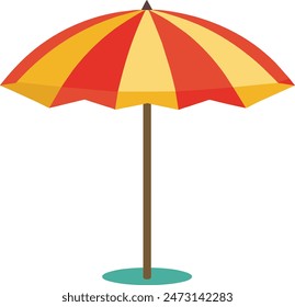 Beach umbrella complete editable color