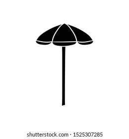 beach umbrella doodle icon vector hand drawing flat black