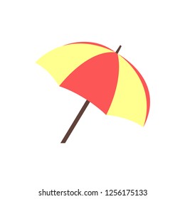Beach umbrella emoji vector flat design