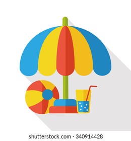beach umbrella flat icon