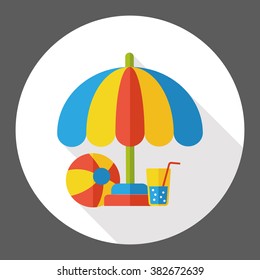 beach umbrella flat icon