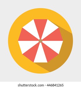 Beach umbrella flat icon illustration