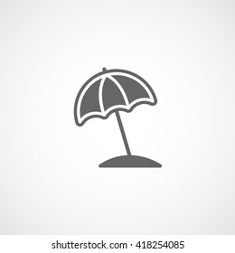 Beach Umbrella Flat Icon On White Background