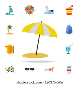 Beach umbrella flat icon. Summer icons universal set for web and mobile