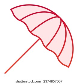 Icono plano del paraguas de la playa. Iconos rojos parasoles de verano en estilo moderno y plano. Diseño de estilo de gradiente de recreación, diseñado para web y aplicación. Eps 10