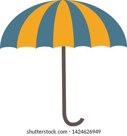 Beach umbrella flat illustration on white