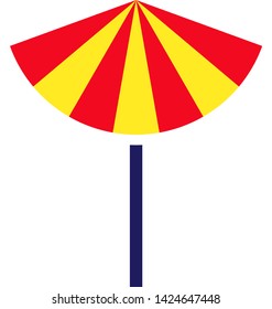 Beach umbrella flat illustration on white