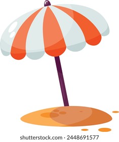 Beach umbrella flat vector illustration 
