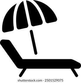 beach umbrella glyph icon illustration vector