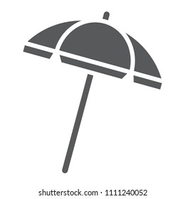 Beach Umbrella Glyph Icon, Travel And Parasol, Sun Umbrella Sign Vector Graphics, A Solid Pattern On A White Background, Eps 10.