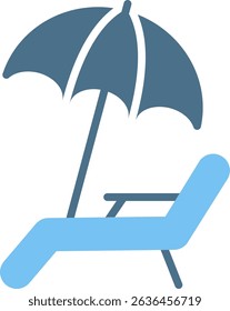 Beach Umbrella Glyph Two Colour Icon