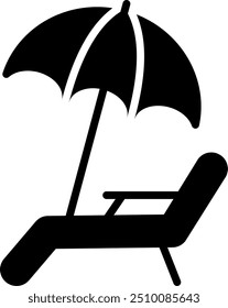 Beach Umbrella Glyph Vector Icon Design