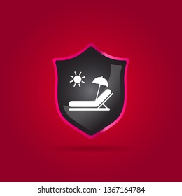Beach umbrella and hammock icon