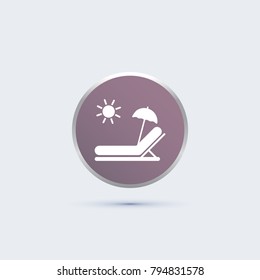 Beach umbrella and hammock icon
