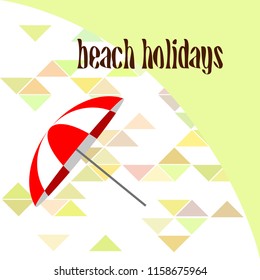 Beach umbrella holiday vector background