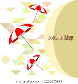 Beach umbrella holiday vector background