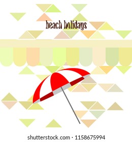 Beach umbrella holiday vector background