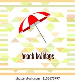 Beach umbrella holiday vector background