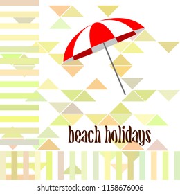 Beach umbrella holiday vector background